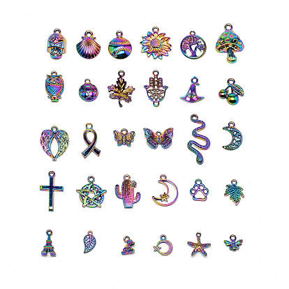 Zinc Alloy Pendants & Links Sets, Rainbow Color, Mix-shaped