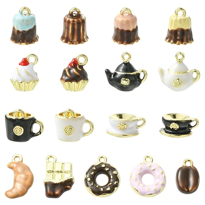 17 шт 17 стили сплава эмаль подвески, золотой свет, разнообразные