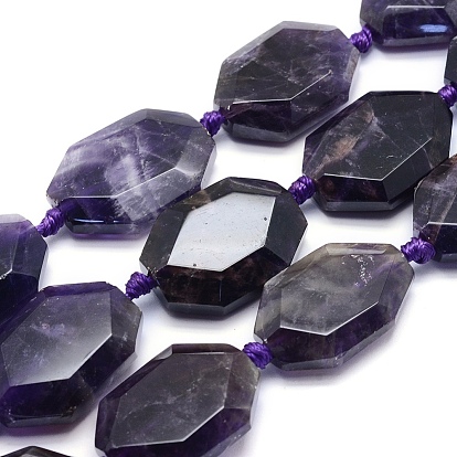 Natürlichen Amethyst Perlen Stränge, Vieleck, facettiert