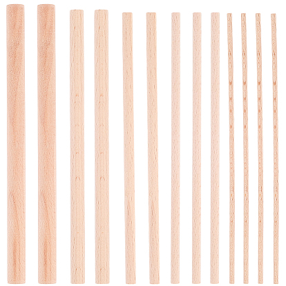 30шт 5 стили деревянные палочки для поделок, круглый дюбель-стержень, для плетения гобелена