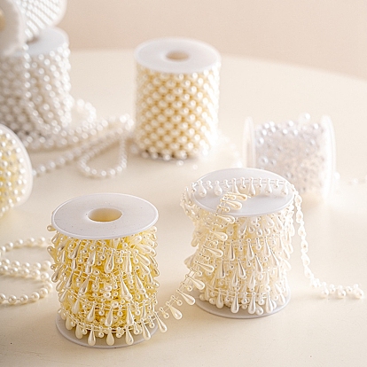 Рождественская пластиковая гирлянда из жемчуга и бисера для украшения елки своими руками