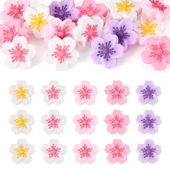 20 шт 5 цвета силиконовые бусины, китайская цветущая яблоня