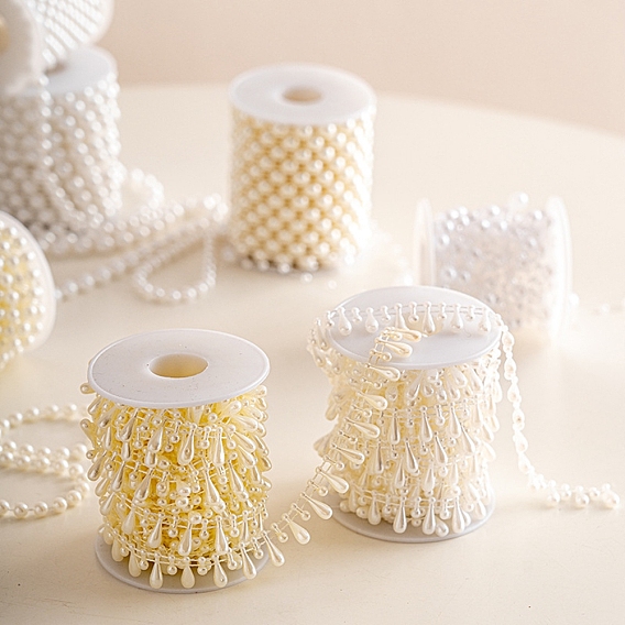 Рождественская пластиковая гирлянда из жемчуга и бисера для украшения елки своими руками