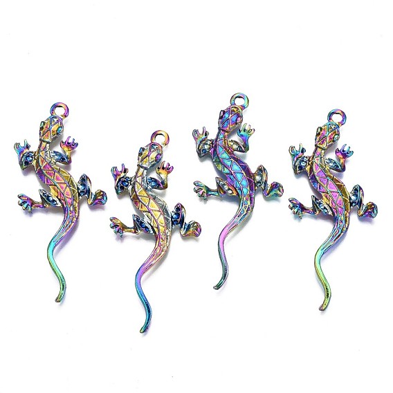 Regenbogenfarben-Legierung großer Anhänger Strass-Einstellungen, Cadmiumfrei und Nickel frei und Bleifrei, Eidechse
