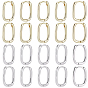 10 Pairs 2 Colors Brass Huggie Hoop Earrings, Oval