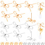 28Pcs 2 Colors Brass Stud Earring Findings, with Loop, Bowknot, Nickel Free, 28Pcs 2 Colors Brass Friction Ear Nuts