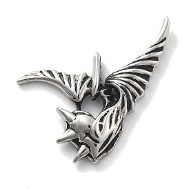 304 подвески из нержавеющей стали, кровавое сердце с крыльями