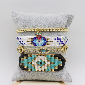 Bohemian Style Miyuki Beaded Bracelet Set - 3 Piece Handmade Jewelry Collection