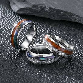 Stainless Steel Rings, Wood Ring