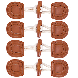 4 пара пряжек из дерева и искусственной кожи, для сумки свитер куртка пальто, аксессуары для шитья своими руками