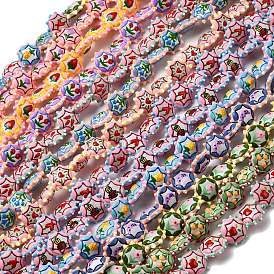 Бусины из стеклянной эмали, окрашенные методом запекания, плоско-круглые, неровный
