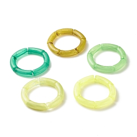 Acrylic Tube Beaded Stretch Bracelets Set