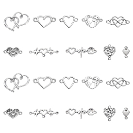 120 ПК 10 стили сплава звеньев / соединителей тибетского стиля, сердце