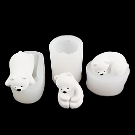 Cute Pet Bear DIY Candle Silicone Molds, Food Grade Silicone, Decoration Making, for Candle Making