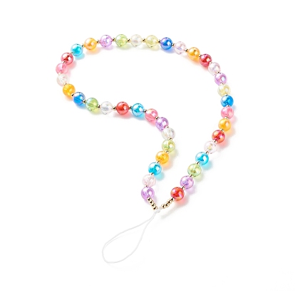 Acrylic Beads Mobile Straps, with CCB Plastic Beads & Nylon Thread