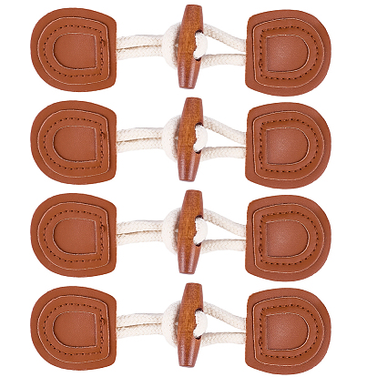 4 пара пряжек из дерева и искусственной кожи, для сумки свитер куртка пальто, аксессуары для шитья своими руками