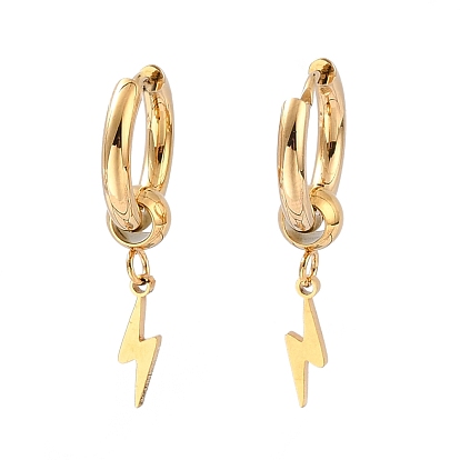 6пары вакуумного покрытия PVD 201 серьги-кольца в виде молнии из нержавеющей стали с 304 булавкой из нержавеющей стали для женщин