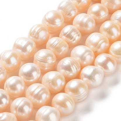 Natural Cultured Freshwater Pearl Beads Strands, Potato, Grade AB