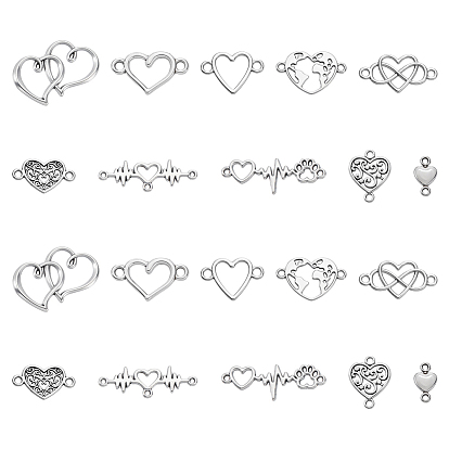 120 ПК 10 стили сплава звеньев / соединителей тибетского стиля, сердце