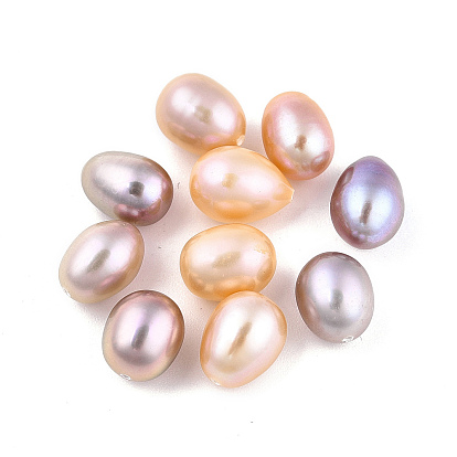 Perlas de perlas naturales keshi, perlas de agua dulce, medio-perforado, arroz