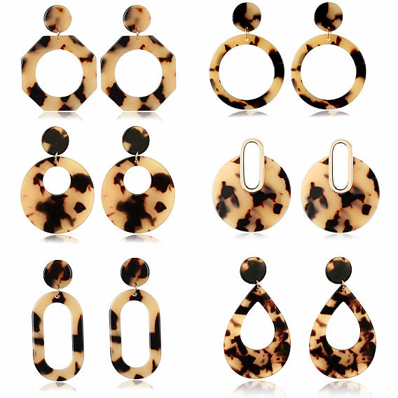 Cellulose Acetate(Resin) Pendants, Mixed Shapes
