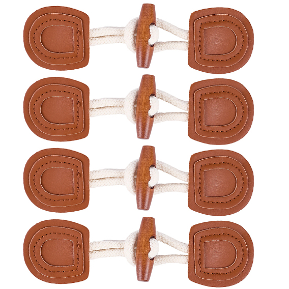 4 пара пряжек из дерева и искусственной кожи, для сумки свитер куртка пальто, аксессуары для шитья своими руками