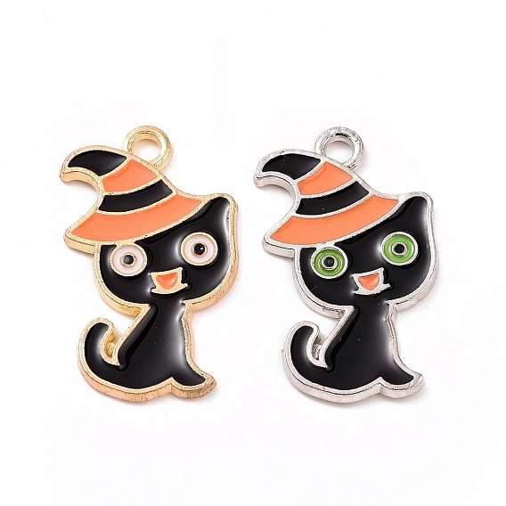 Подвески из эмали и сплава, кошка с подвеской на шапке