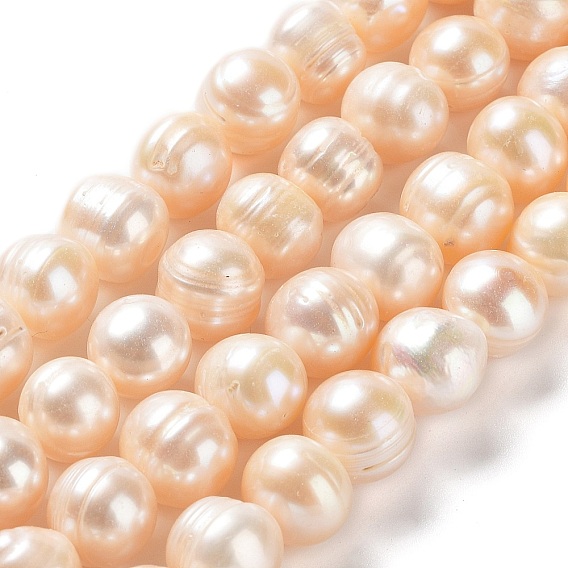 Natural Cultured Freshwater Pearl Beads Strands, Potato, Grade AB
