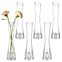 6 pièces 2 styles vase en verre transparent, décoration de la maison
