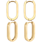 6 pares 304 pendientes de aro huggie de acero inoxidable, oval