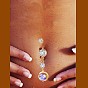 Piercing-Schmuck, Messing Zirkonia Nabel Ring, Bauchringe, mit 304 Edelstahlleiste, cadmiumfrei und bleifrei, Runde
