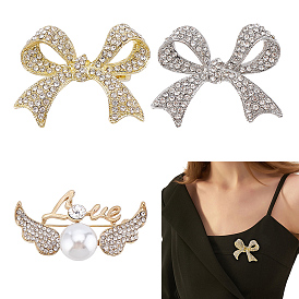 3 шт. 3 стили броши из цинкового сплава со стразами для рюкзака, разнообразные