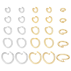 40шт. 5 стили 2 цвета латунные открытые фиксирующие соединительные кольца, круглые