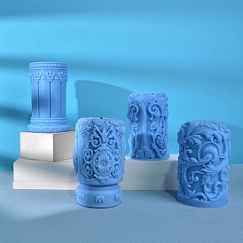 Column with Flower DIY Candle Silicone Molds, Food Grade Silicone for Candle Making