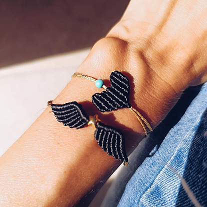 Плетеные браслеты из вощеного шнура для женщин
