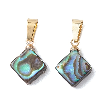 Кулон с панцирем, с 304 вывод из нержавеющей стали, ромб прелести