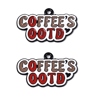 Подвески из эмалевого сплава с краской для выпечки, очарование образа дня от Word Coffee, чёрные