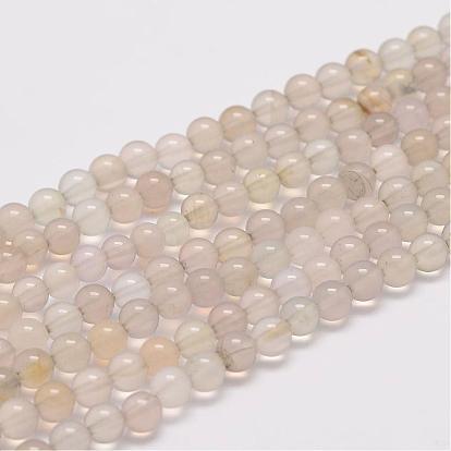 Natural Grey Agate Bead Strands, Round