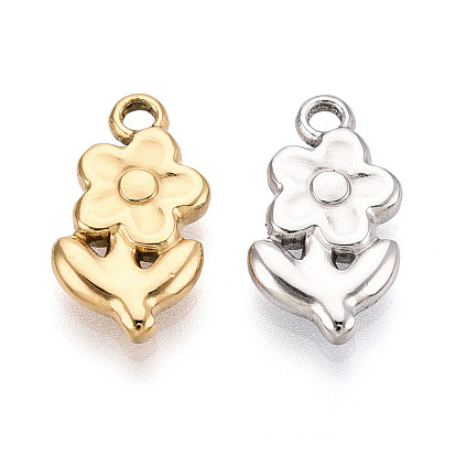 304 из нержавеющей стали цветочные кулоны