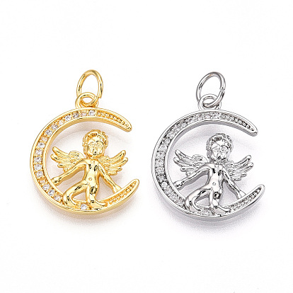Латунные микро проложить кубического циркония крест подвески, ангел и фея, с целью перехода в кольце