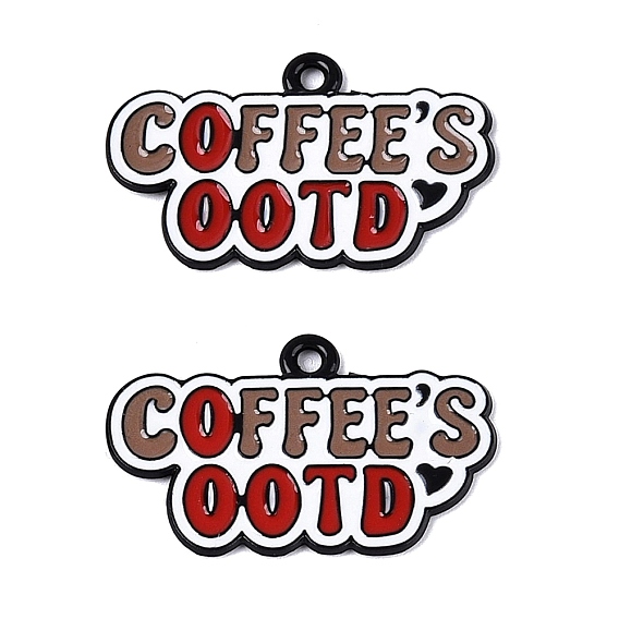 Подвески из эмалевого сплава с краской для выпечки, очарование образа дня от Word Coffee, чёрные