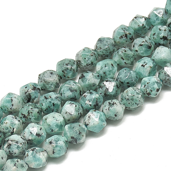 Натуральный кунжут яшма / киви нитки бусины яшмы, граненые, круглые