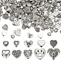 180 шт 10 стили бусины из сплава в тибетском стиле, сердце