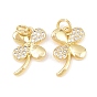 Латунные микро проложить кубического циркония подвески, клевер амулеты, долговечный, стойки покрытие, без свинца и без кадмия, с целью перехода в кольце