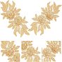 Polyester Embroidered Floral Lace Collar, Neckline Trim Clothes Sewing Applique Edge, with ABS Plastic Imitation Pearl