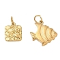 Pendentifs en acier inoxydable, breloques de poissons tropicaux rayés, placage ionique (ip)