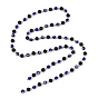 Round Handmade Evil Eye Lampwork Baeded & Natural Lava Rock Beaded Chain, with 304 Stainless Steel Eye Pins
