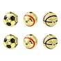 6 шт. 3 стили круглые латунные бусины с микропаве из кубического циркония, с эмалью