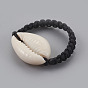 Cowrie Shell Rings, with Nylon Thread Cord