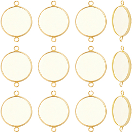 30 шт. 304 Настройки для коннектора кабошона из нержавеющей стали, чашки безель с краями, плоско-круглые